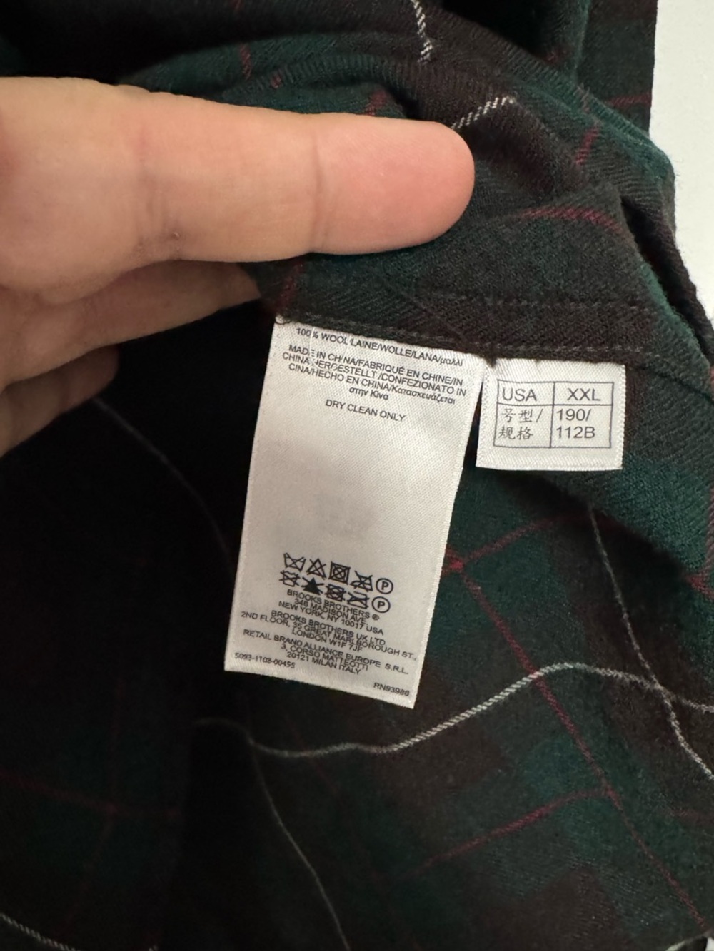 151 BROOKS BROTHERS Men’s Red Fleece x Pendleton Wool Plaid Shirt - Green, XXL - Picture 8 of 9